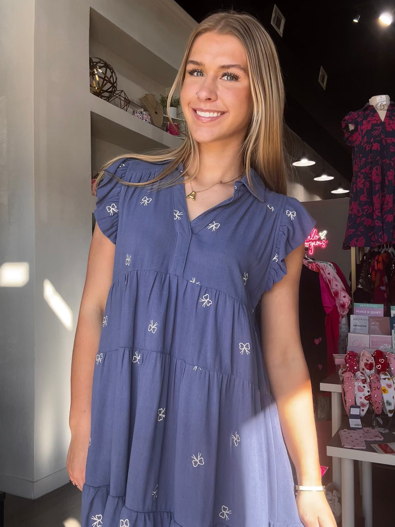 Denim Bow Dress