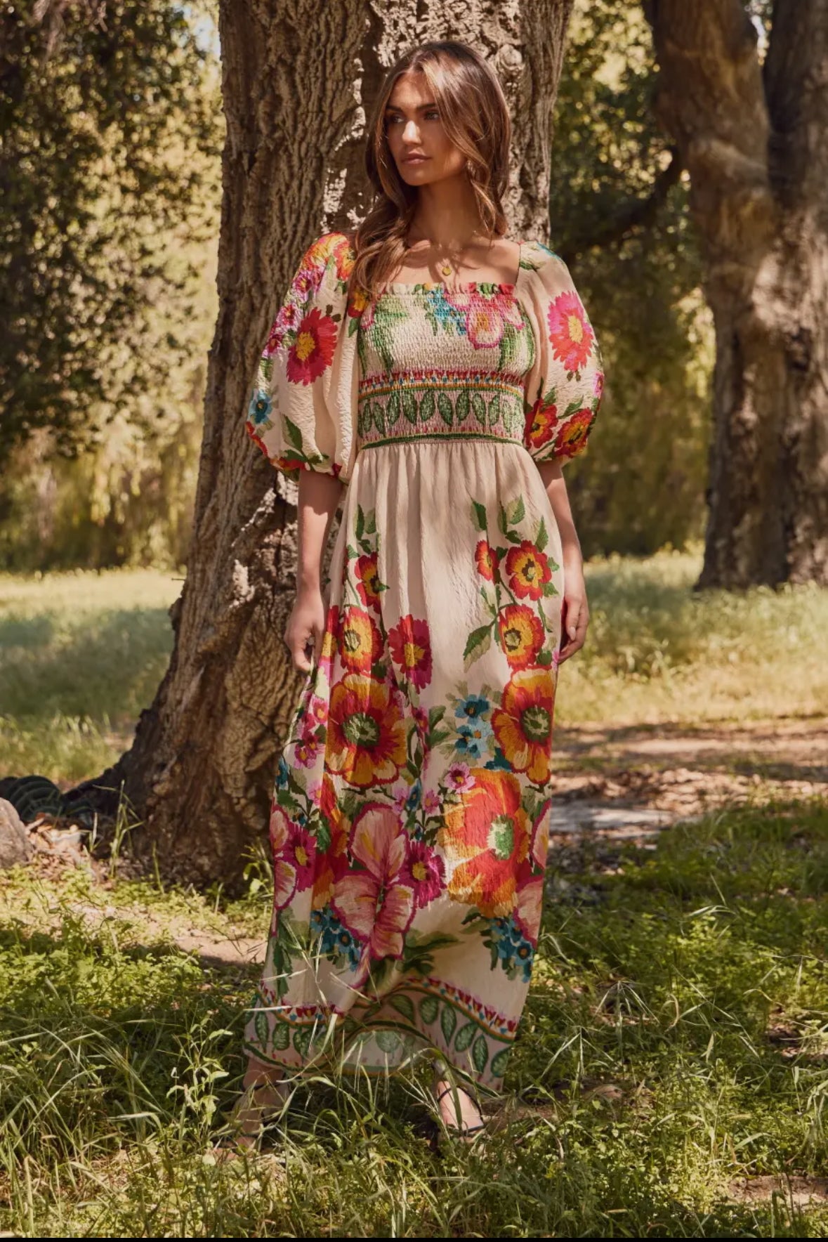 Bold Floral Maxi Dress Medium Bold Floral Maxi Dress Medium