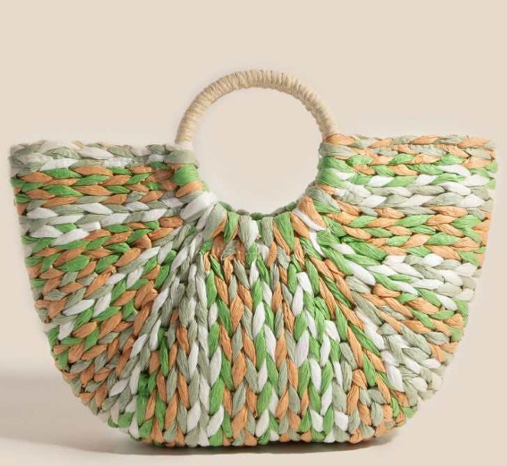 Straw Sunburst Tote