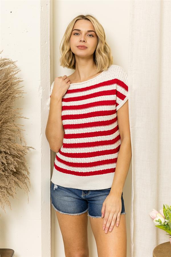 Red Stripe Top
