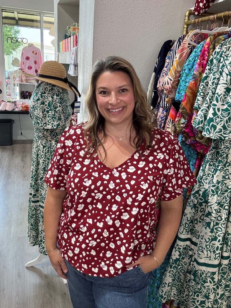 Paisley Top Maroon