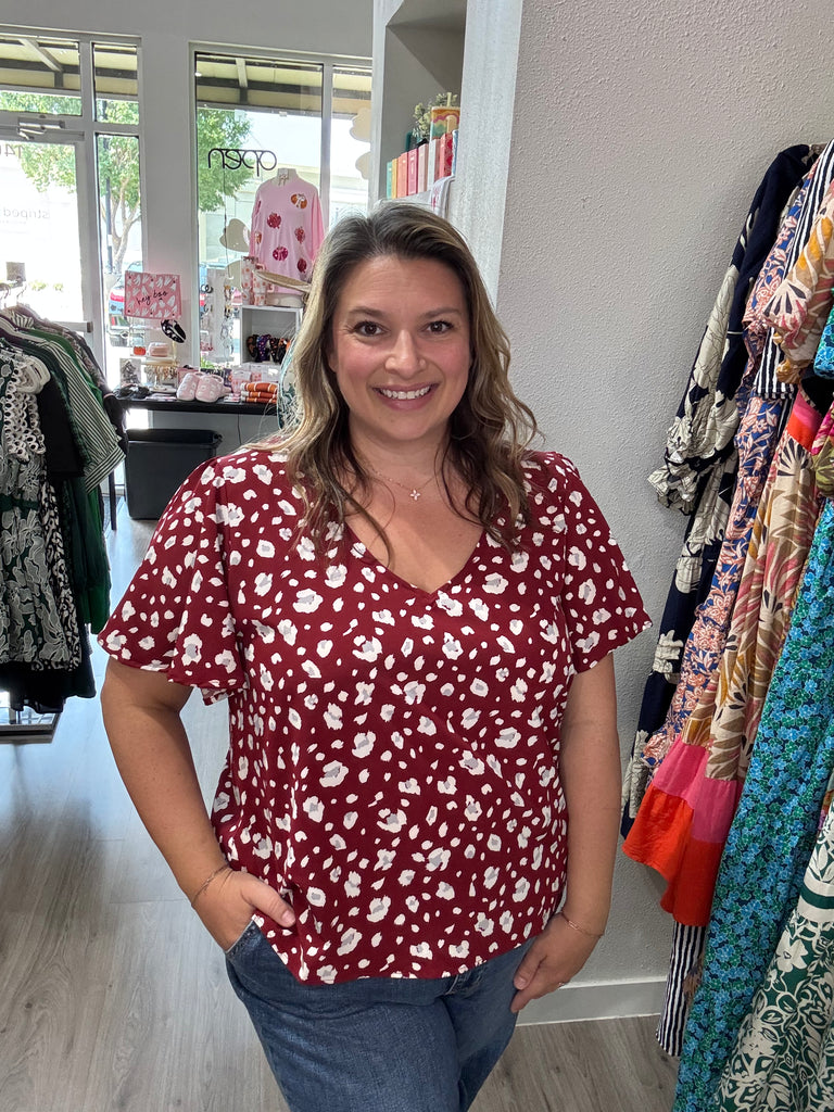 Paisley Top Maroon
