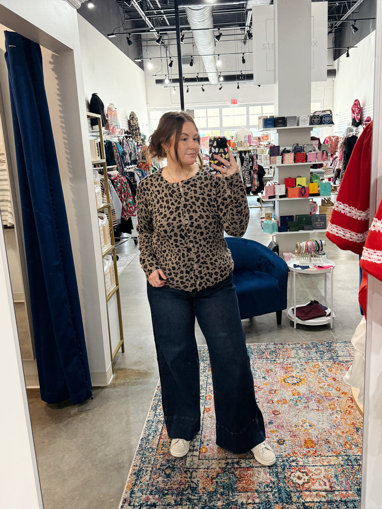 Leopard Button Cardigan