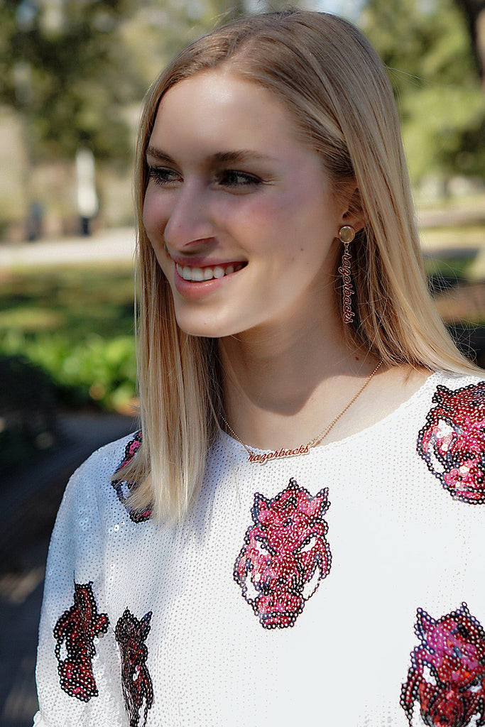 Collegiate Outline Enamel Necklace