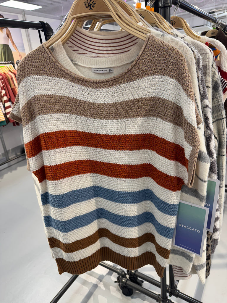 Neutral Striped Summer Sweater