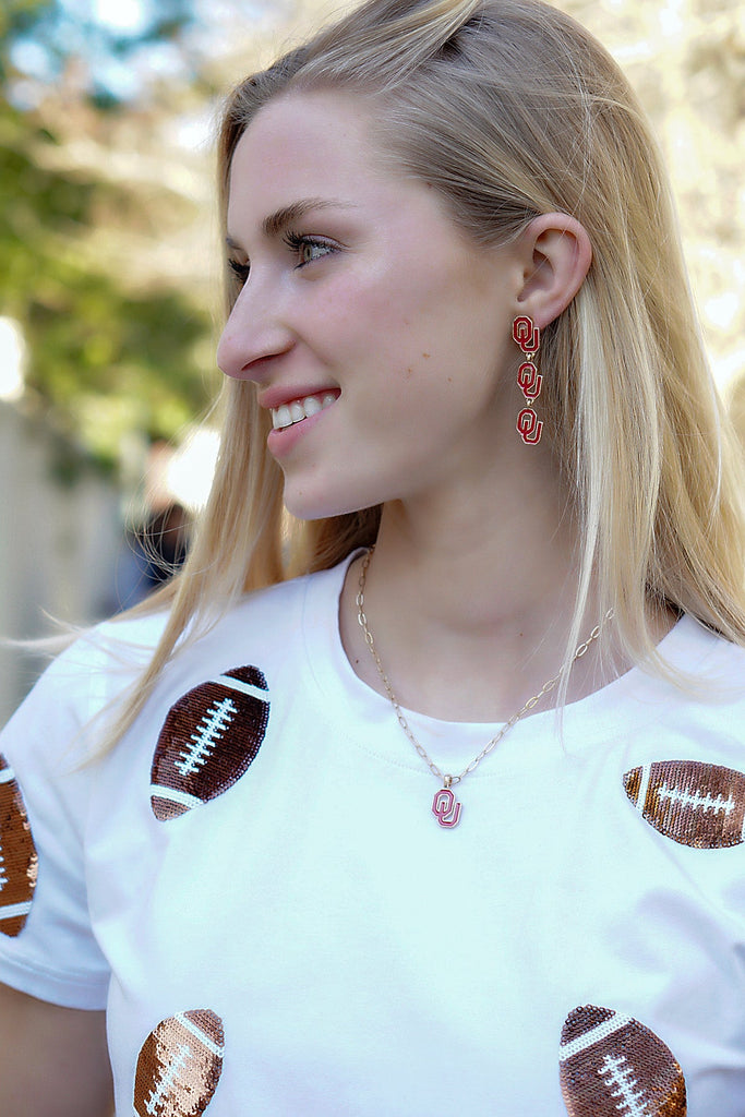 Oklahoma Sooners Enamel Pendant Necklace