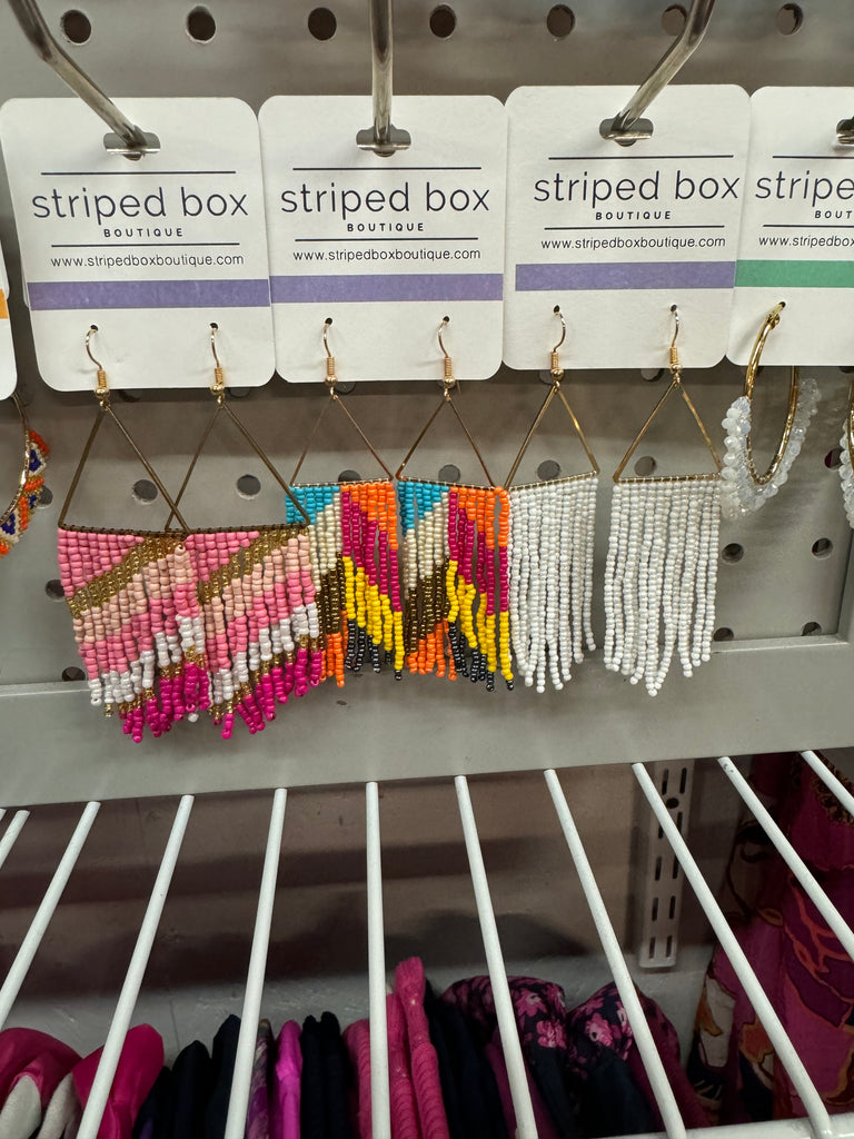 Pinks Seedbead Triangle Dangles