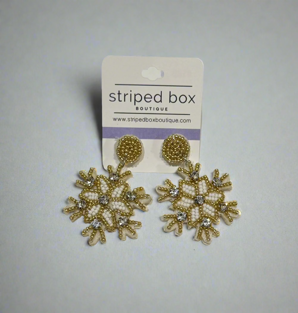 Beaded Snowflake Earrings