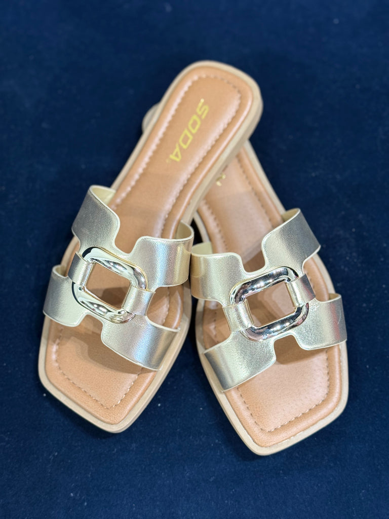 Gold Buckle Slides