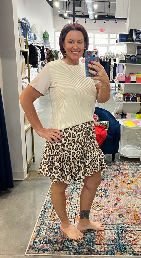 Leopard Tiered Skirt