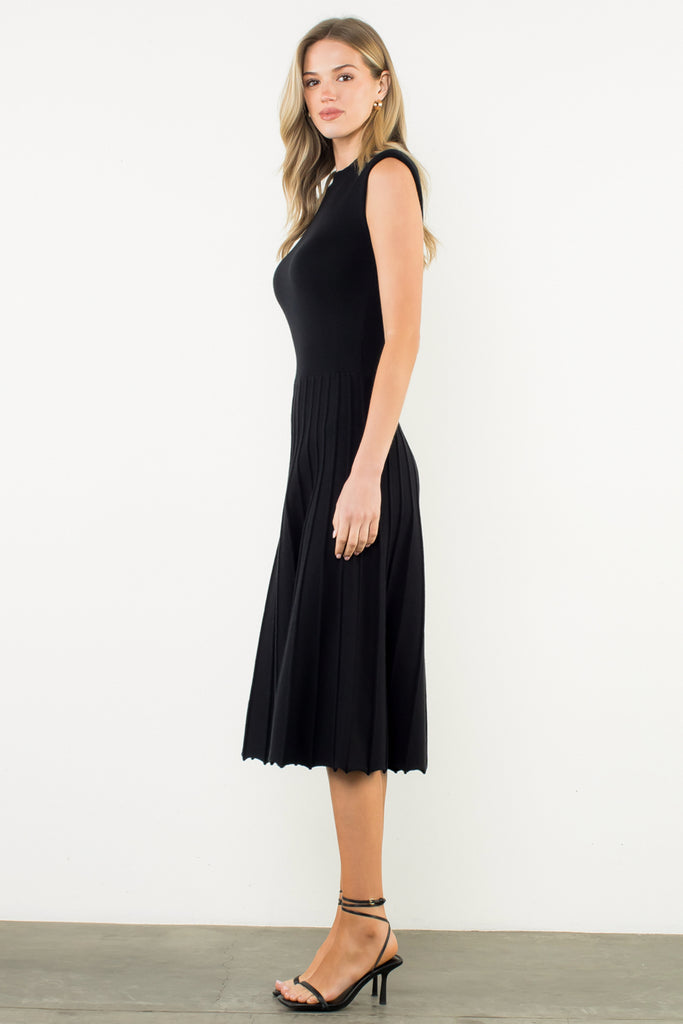 Black Sleeveless Knit Dress