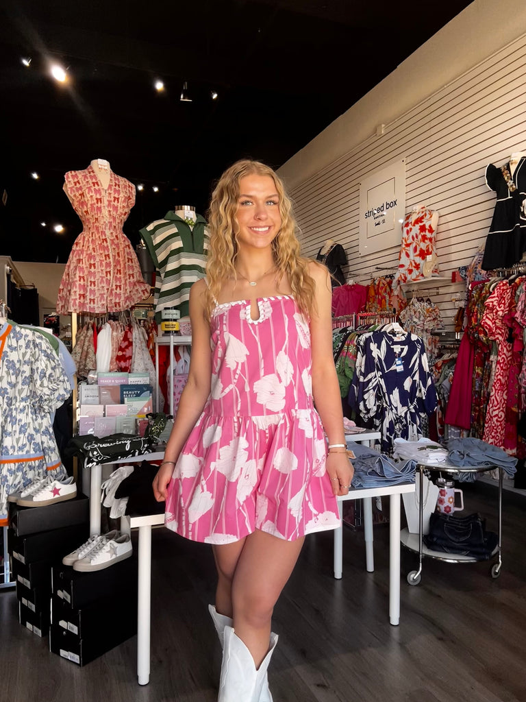 Pink Classic Floral Romper