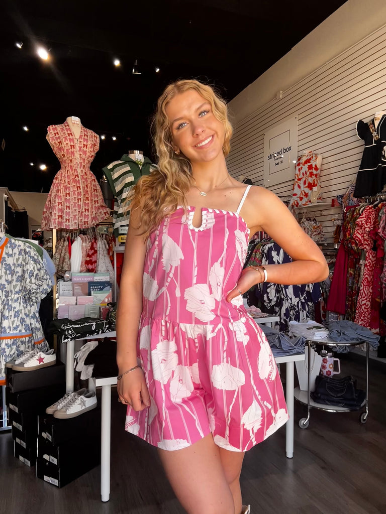 Pink Classic Floral Romper