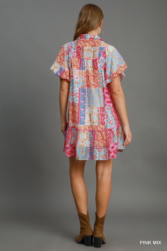 Mixed Print Spring Dress