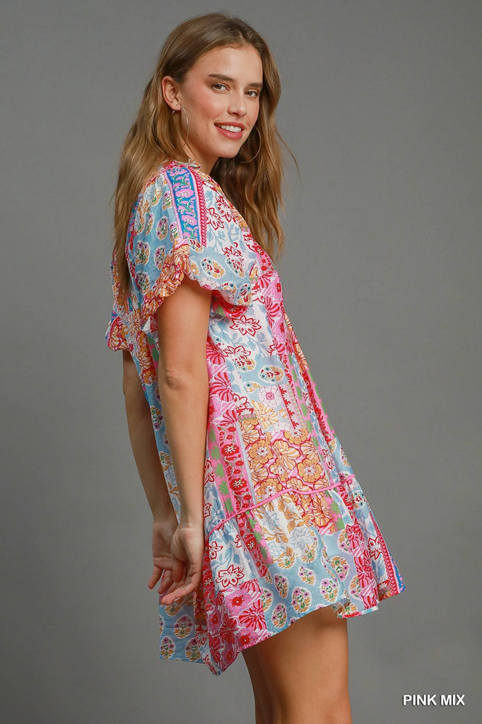 Mixed Print Spring Dress