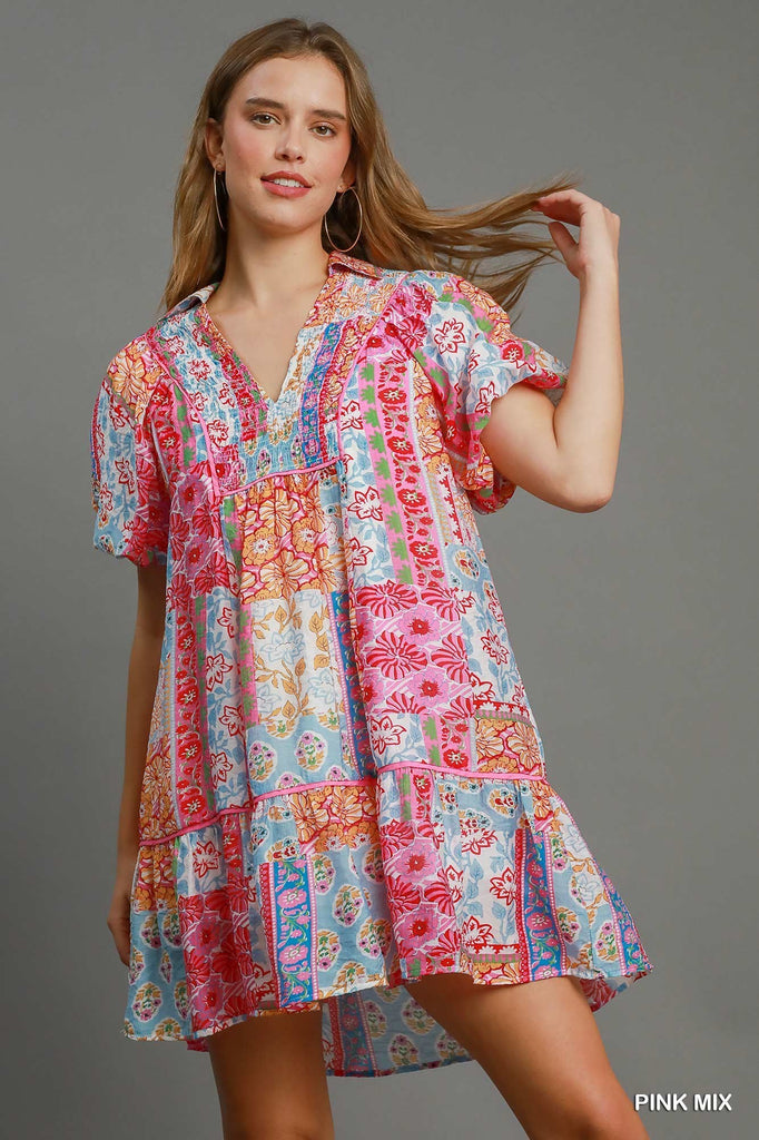 Mixed Print Spring Dress