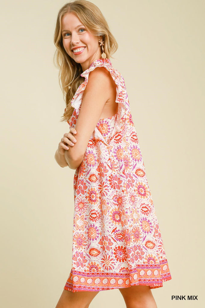 Pink Mixed Border Dress