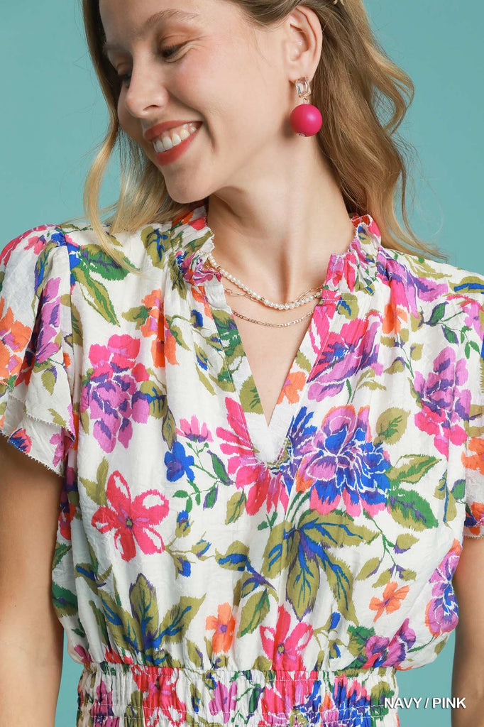 Fun Floral Midi Dress