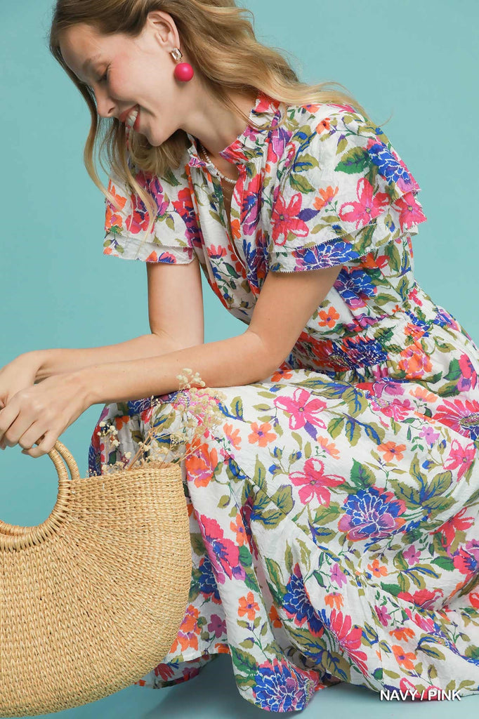 Fun Floral Midi Dress