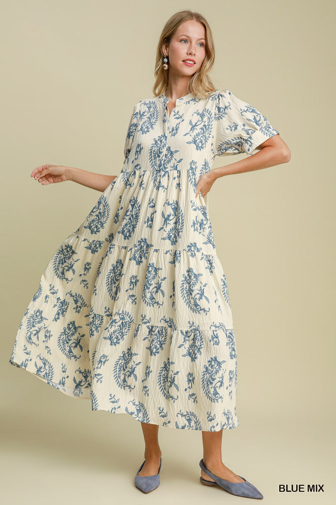 Blue Dainty Swirl Dress