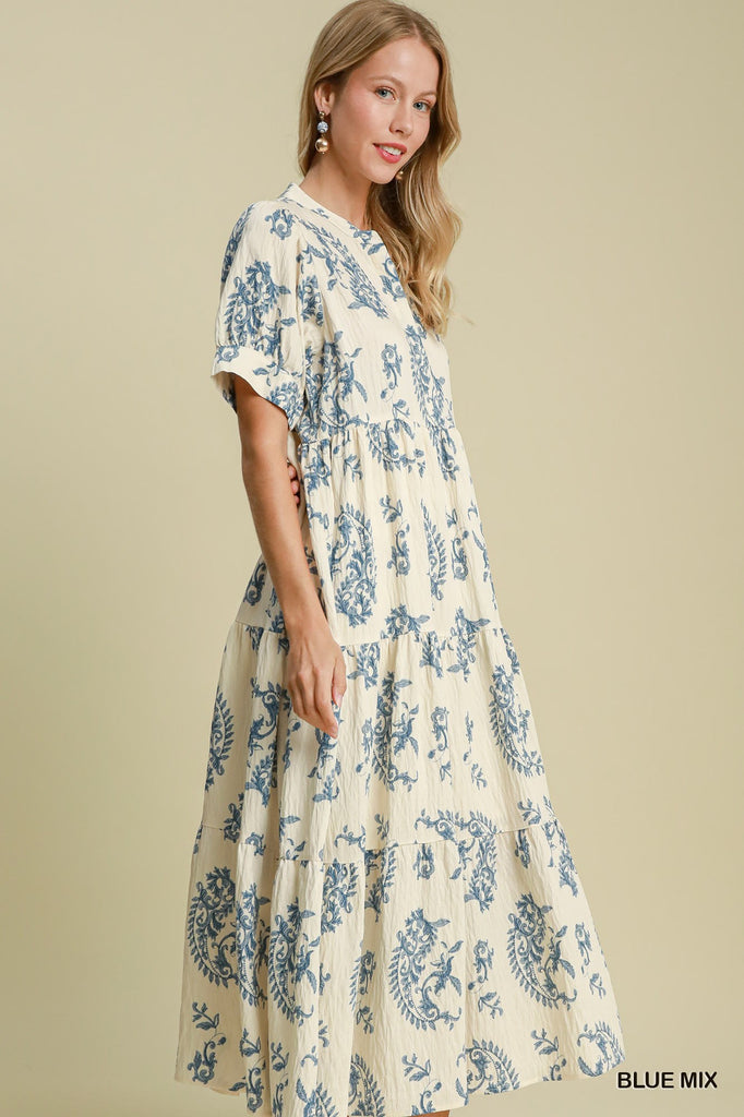 Blue Dainty Swirl Dress