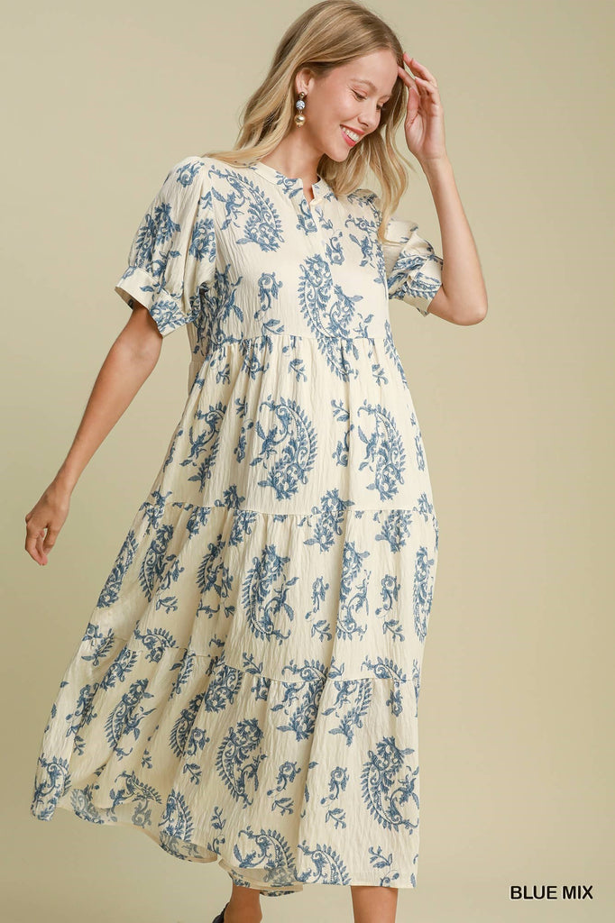 Blue Dainty Swirl Dress