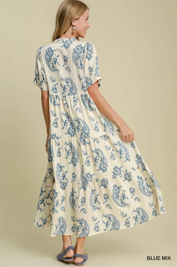 Blue Dainty Swirl Dress