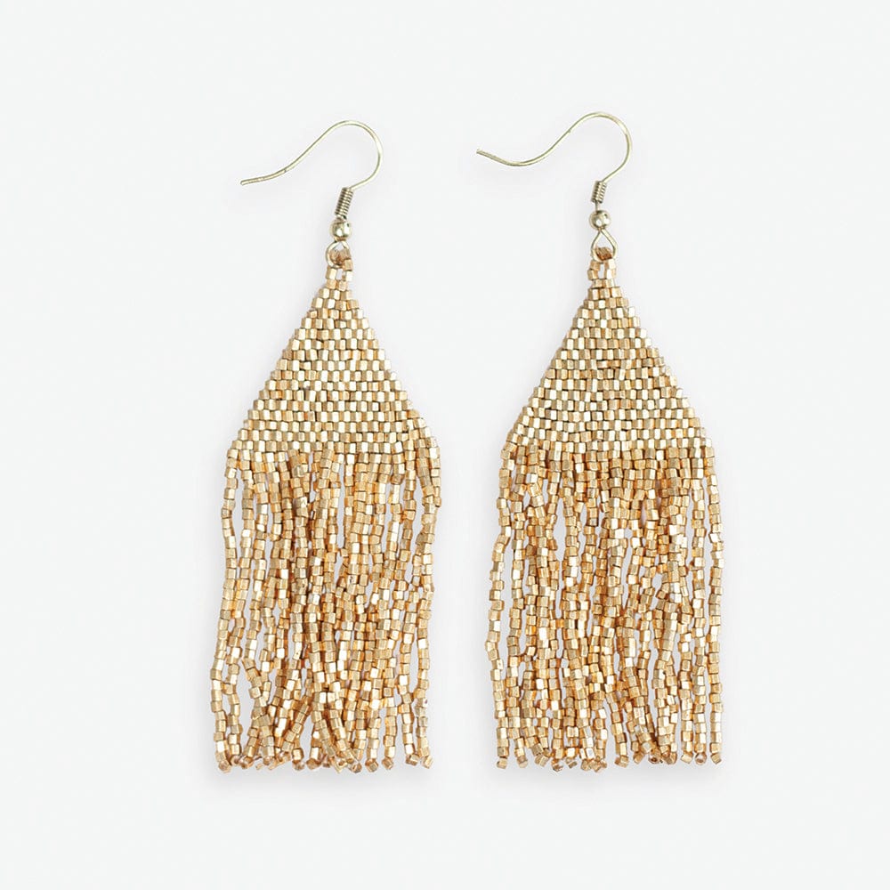 Lexie Solid Beaded Fringe Earrings