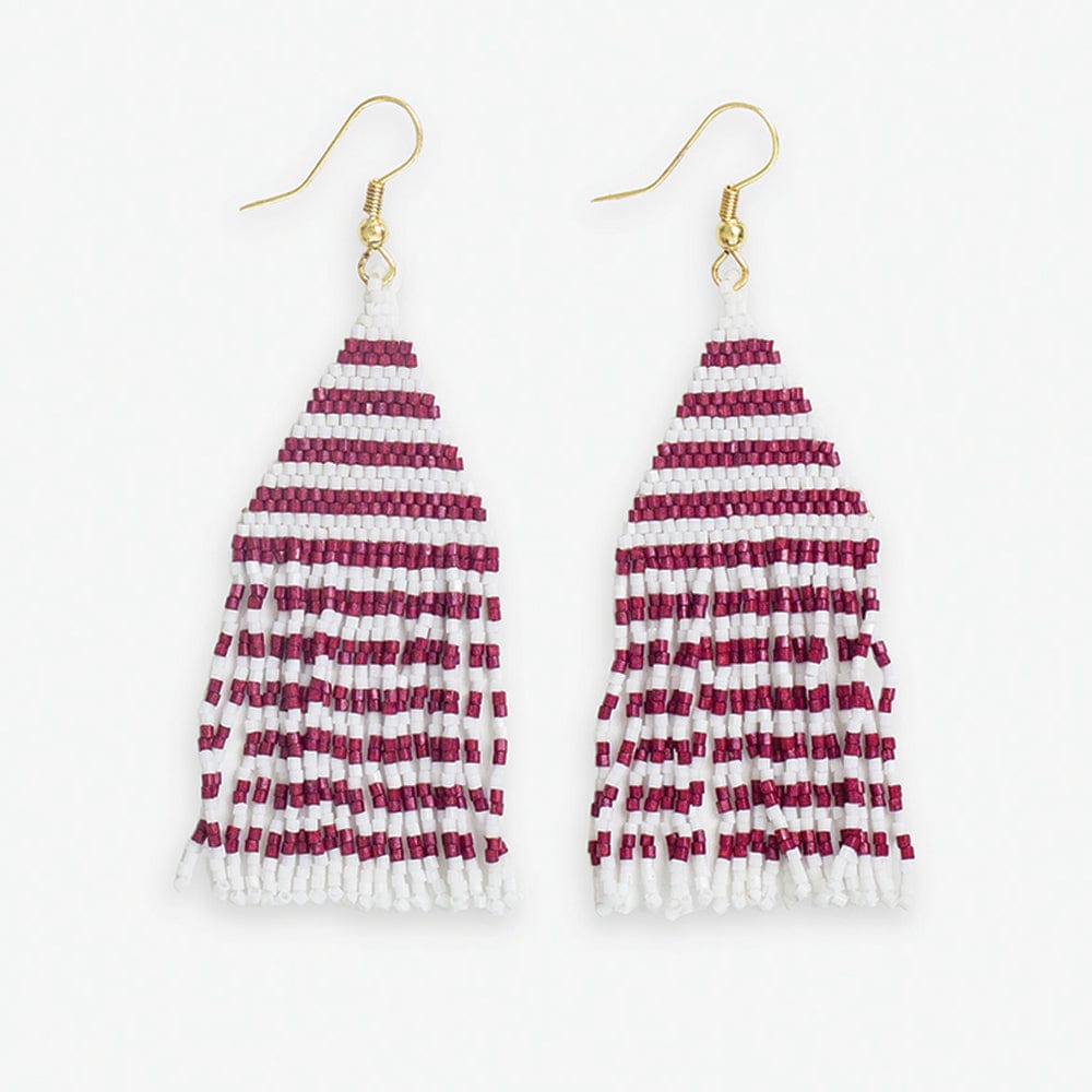 Lexie Striped Beaded Fringe Earrings