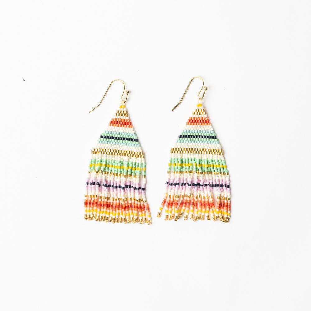 Lexie Striped Beaded Fringe Earrings