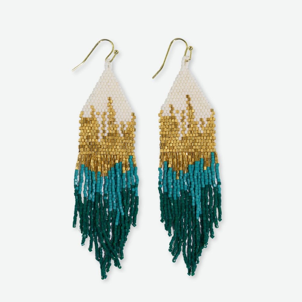 Claire Ombre Beaded Fringe Earrings