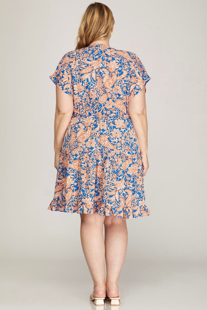 Orange Swirl Kimono Dress