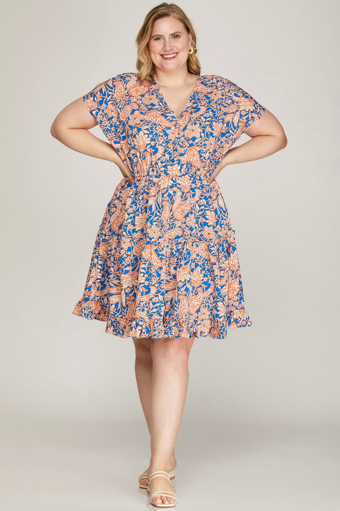 Orange Swirl Kimono Dress