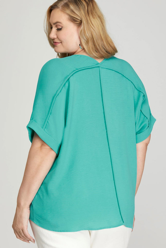 Crinkle Seam Back Top