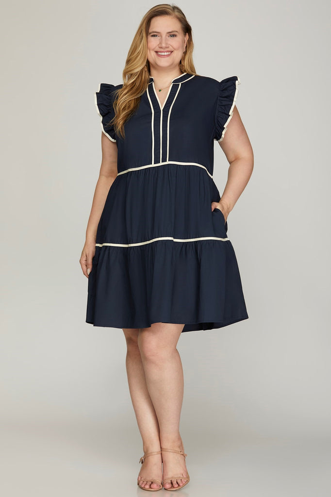 Crisp Navy Dress