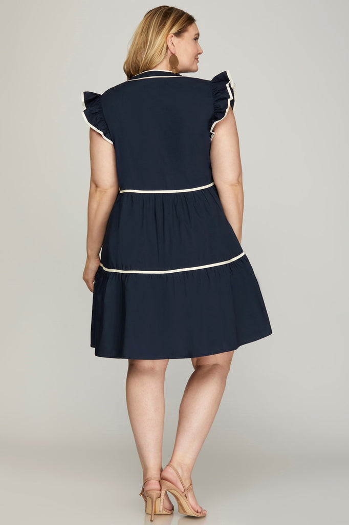 Crisp Navy Dress