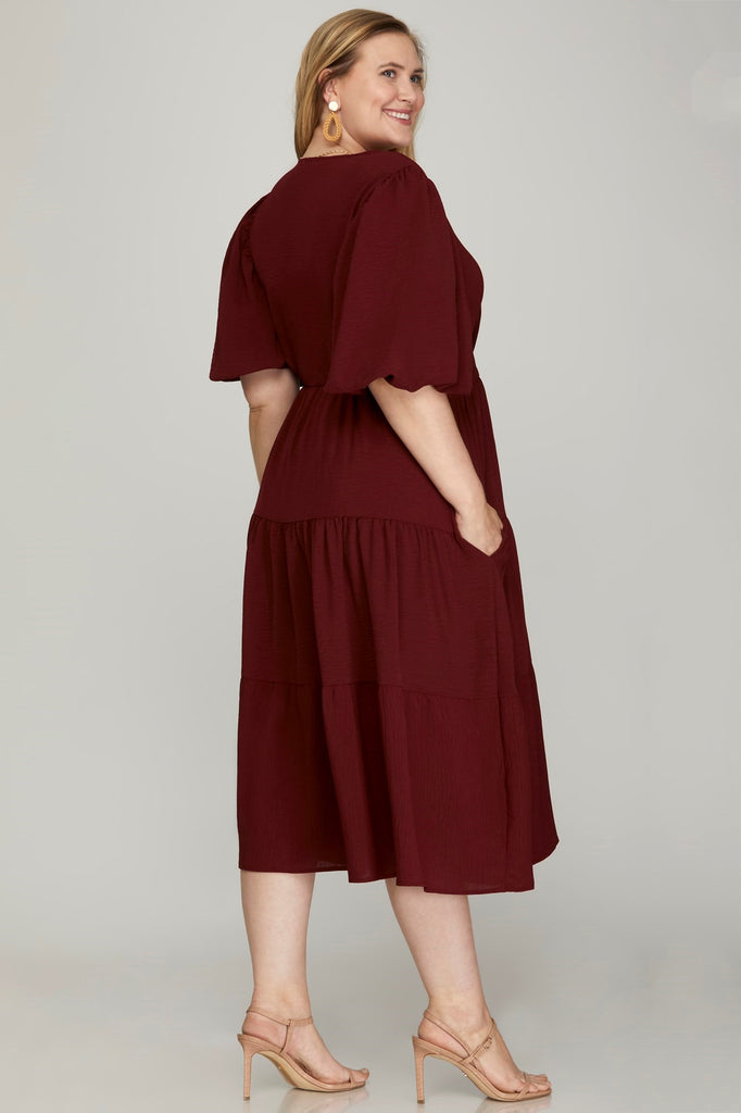 Wine Wrap Dress