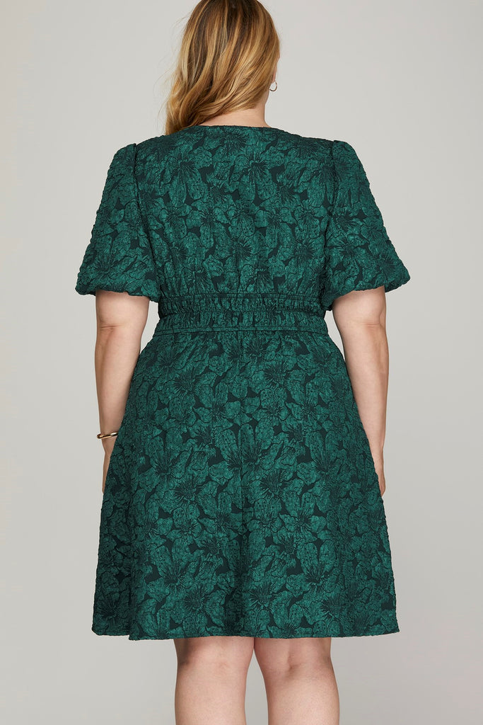 Sea Green Jacquard Dress