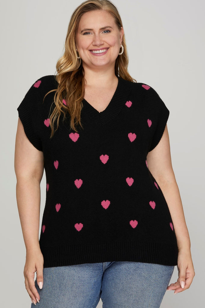 Heart V-Neck Top