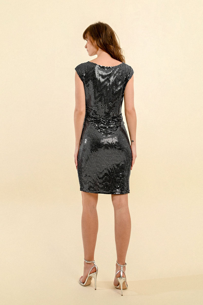 silver knit dress ESTELLE KNIT DRESS