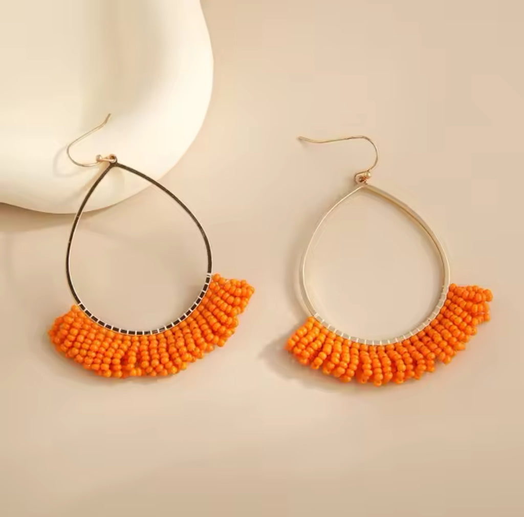 Color Beaded Hoops