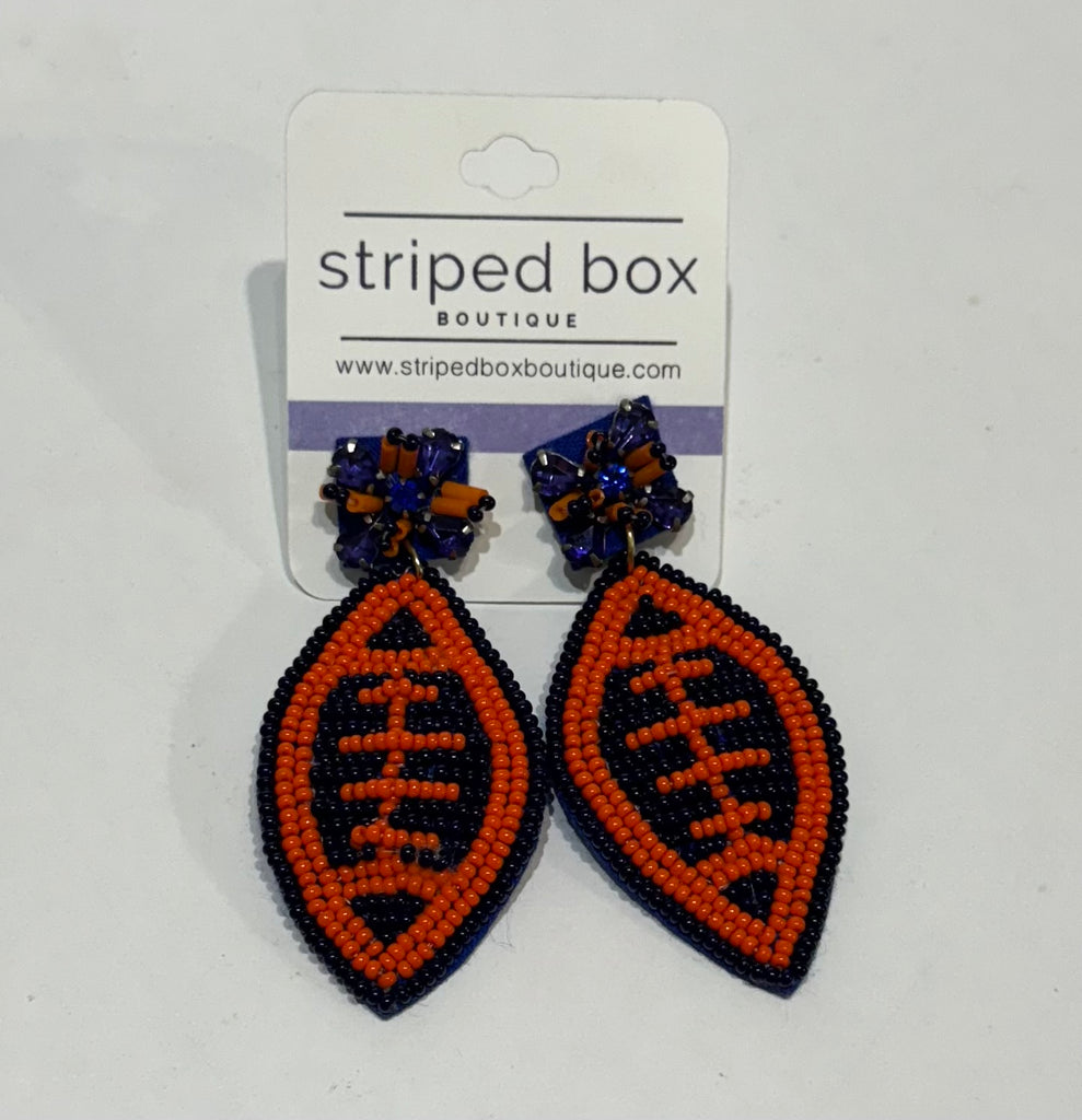 Wakeland Beaded Football Earrings