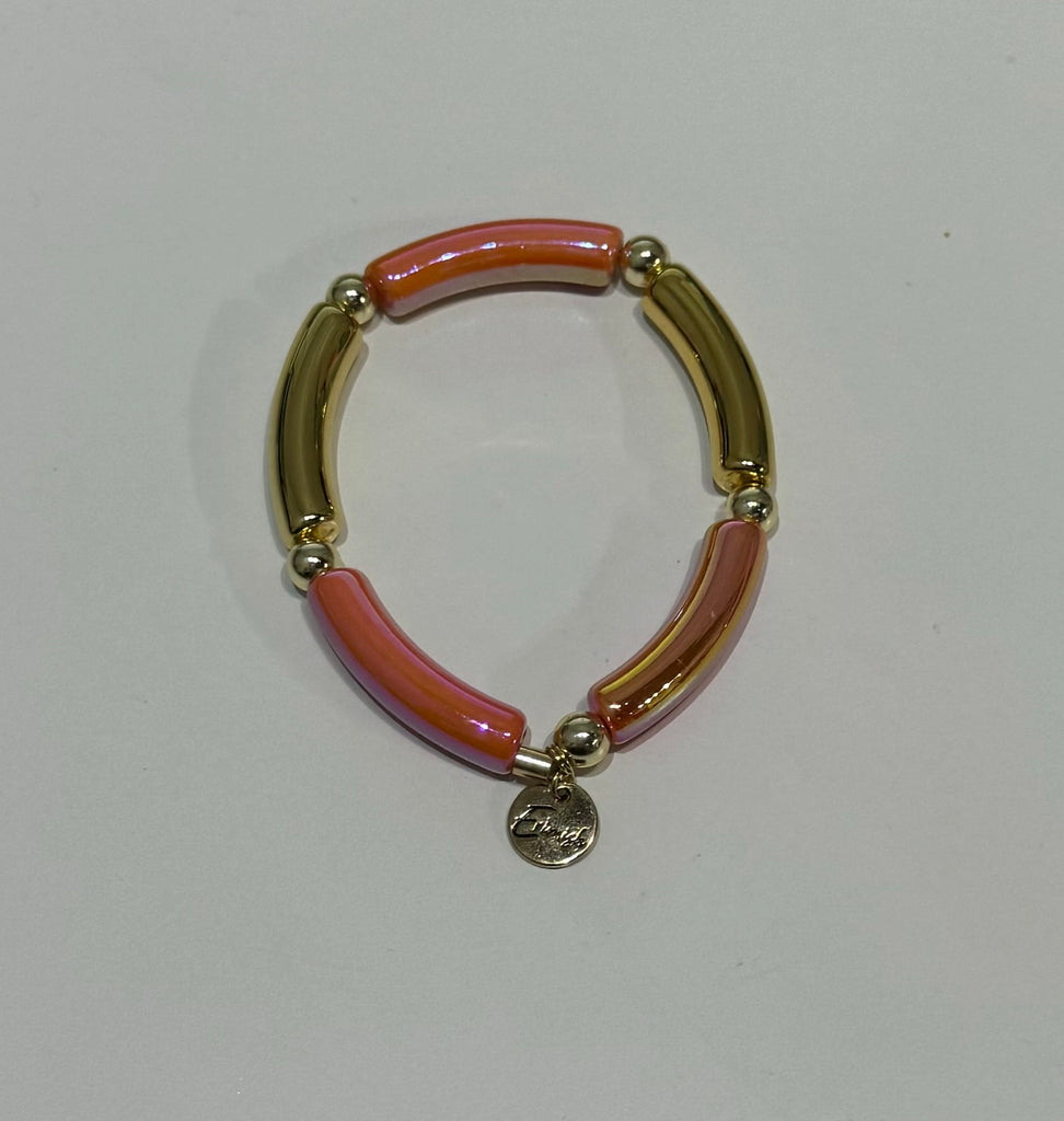 Orange Acrylic Stackable Bracelets