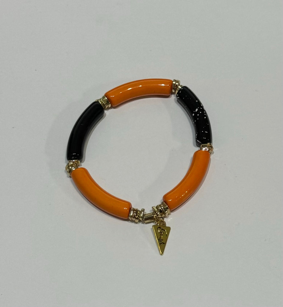 Orange Acrylic Stackable Bracelets