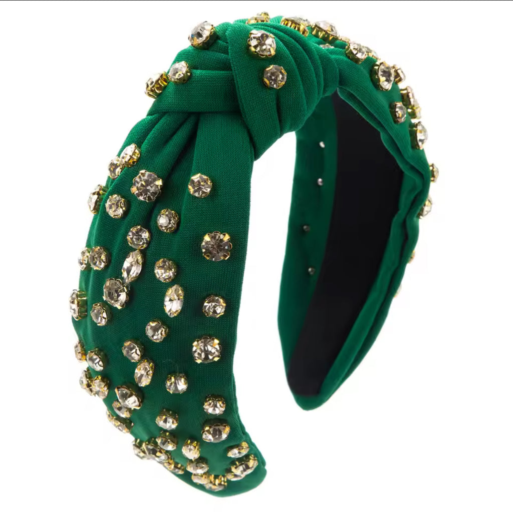 Green Rhinestone Headband