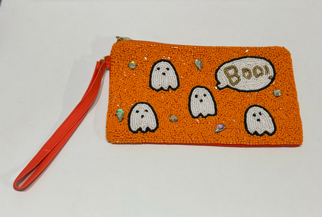 Beaded Pouch, Ghosts, 2 Colors