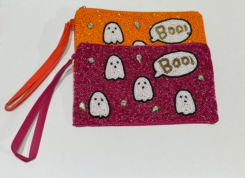 Beaded Pouch, Ghosts, 2 Colors