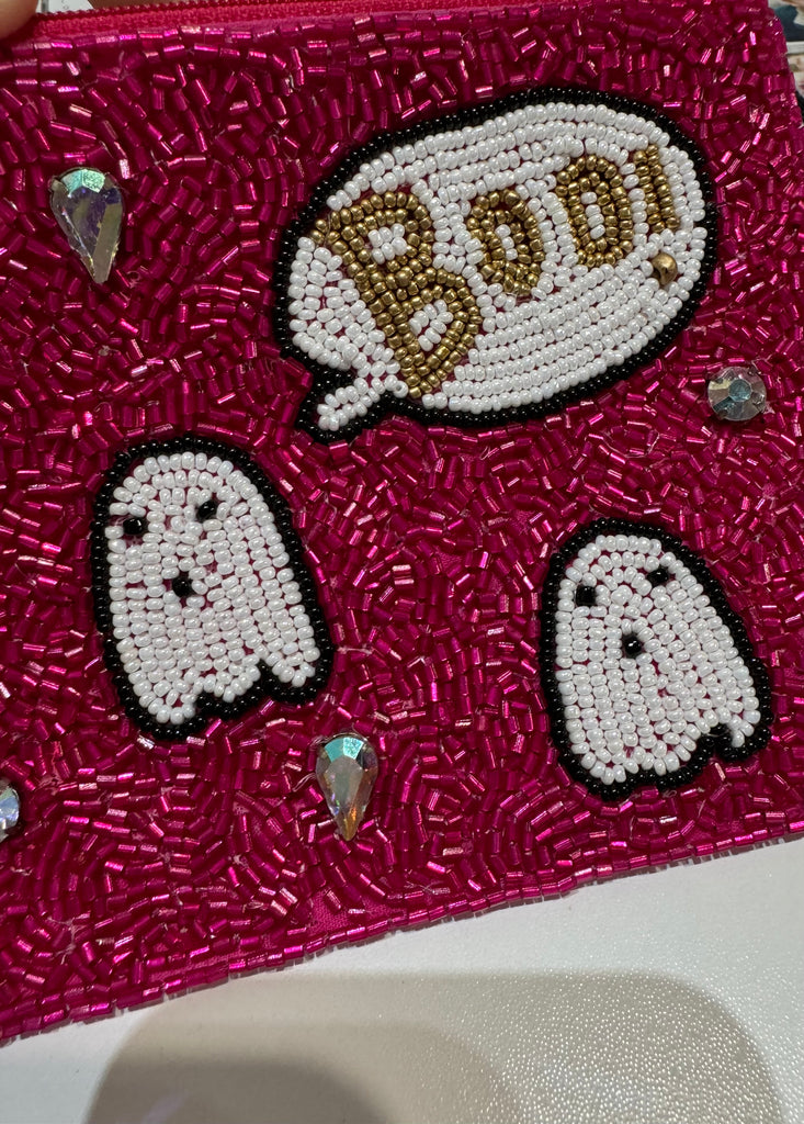 Beaded Pouch, Ghosts, 2 Colors