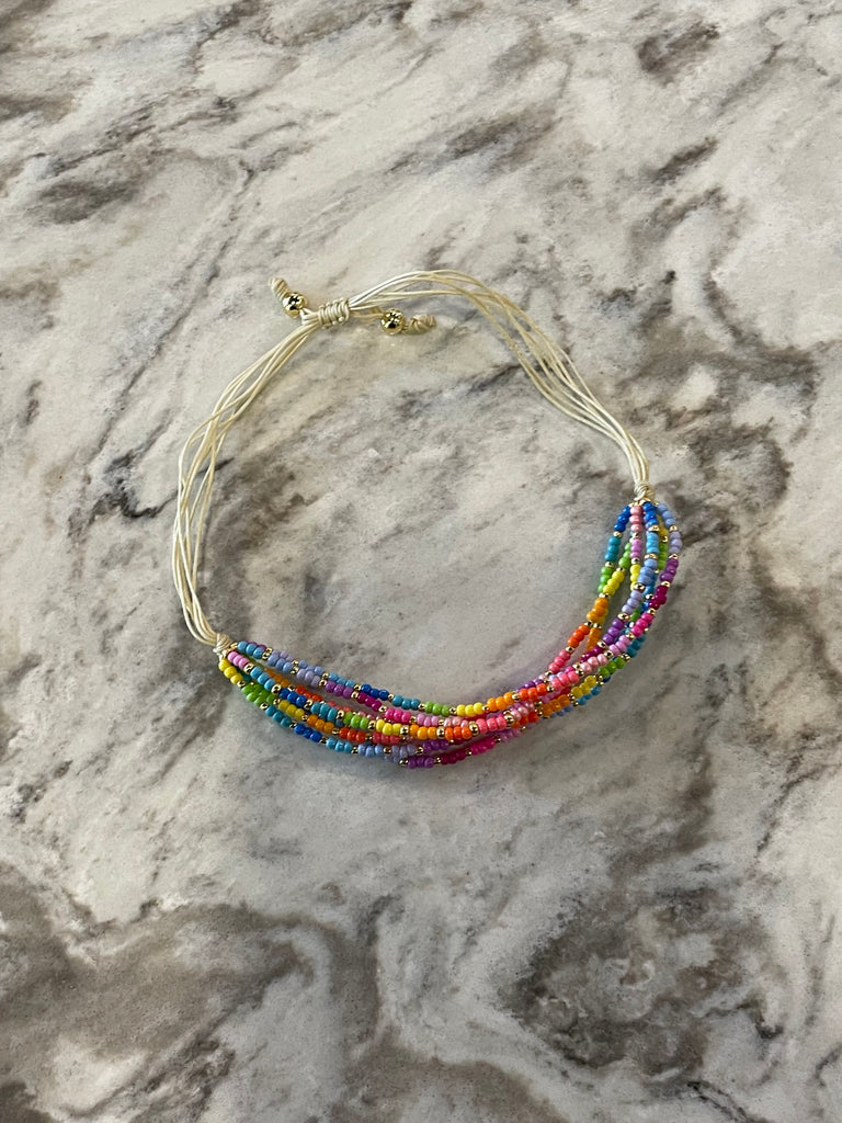 Rainbow Pull Seedbead Bracelet