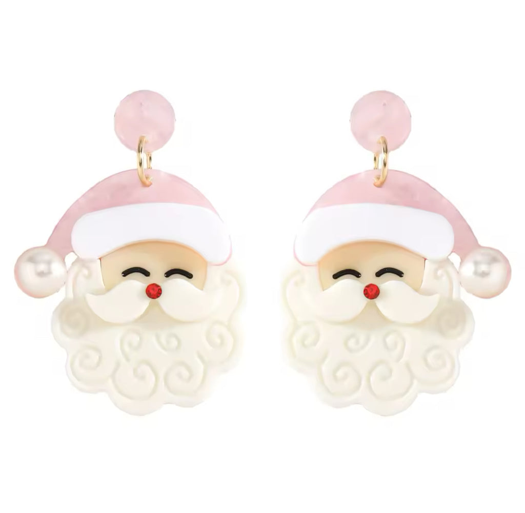 Santa Acrylic Earrings, 2 Colors